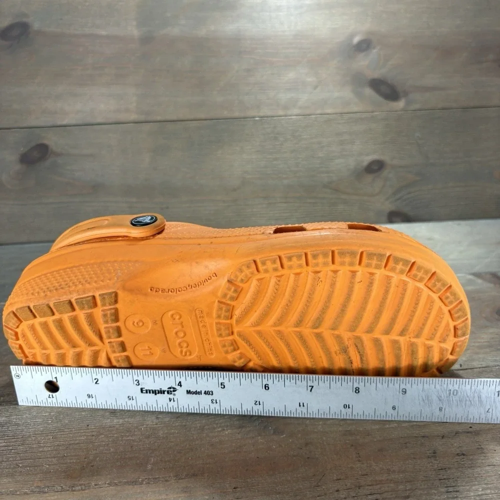crocs classic mens size 9 shoes orange slip on comfort clogs sandals